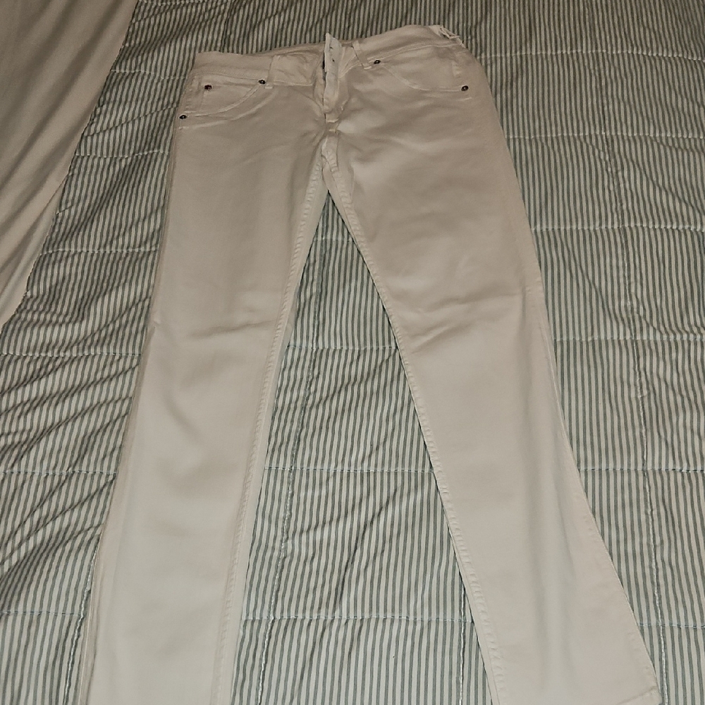 Hudson Jeans Cream Skinny Jeans Minimalist Design